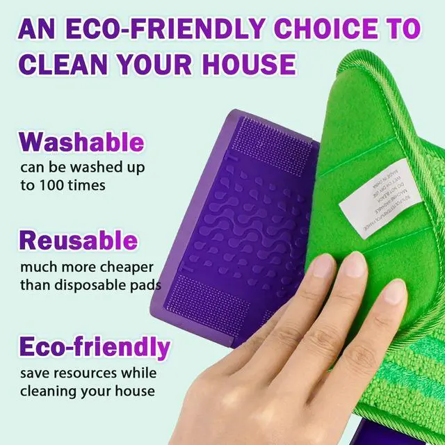 Alt view image 3 of 7 - Reusable Mop Pads Compatible with Swiffer WetJet - Microfiber Pad Refill Machine Washable for Household Cleaning - Cleaning Floor Mop Head Pads Work Wet and Dry - Pack of 2