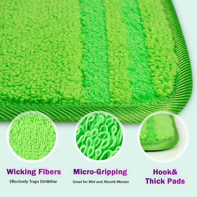 Alt view image 4 of 7 - Reusable Mop Pads Compatible with Swiffer WetJet - Microfiber Pad Refill Machine Washable for Household Cleaning - Cleaning Floor Mop Head Pads Work Wet and Dry - Pack of 2