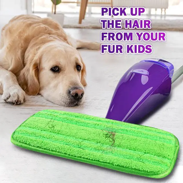 Alt view image 6 of 7 - Reusable Mop Pads Compatible with Swiffer WetJet - Microfiber Pad Refill Machine Washable for Household Cleaning - Cleaning Floor Mop Head Pads Work Wet and Dry - Pack of 2