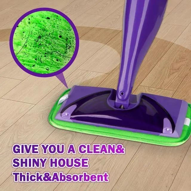 Alt view image 7 of 7 - Reusable Mop Pads Compatible with Swiffer WetJet - Microfiber Pad Refill Machine Washable for Household Cleaning - Cleaning Floor Mop Head Pads Work Wet and Dry - Pack of 2