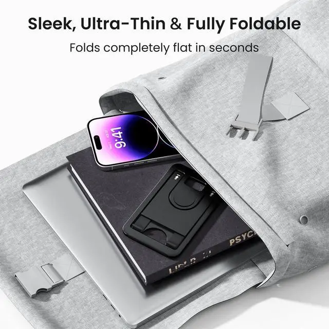 Alt view image 4 of 7 - Phone Stand for Desk Foldable Desktop Holder Adjustable Phone Mount | Portable Tabletop Nightstand Recording Holder for iPhone 17 16 15 Pro Max iPad mini Galaxy S25 S24 Kindle Fire and Paperwhite