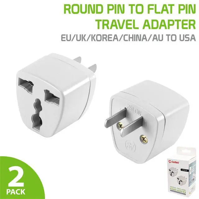 Alt view image 2 of 6 - Universal Travel Adapter: Seamless Plug Conversion for International Travelers AC Wall Power Adapter to Convert China, UK, AU, EU & Other Plugs to US, Mexico, Canada Plug (2PACK) (Type-A)