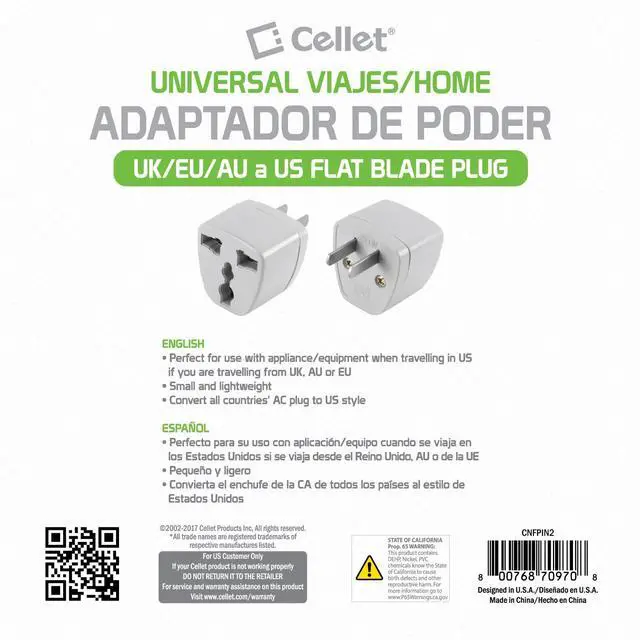 Alt view image 4 of 6 - Universal Travel Adapter: Seamless Plug Conversion for International Travelers AC Wall Power Adapter to Convert China, UK, AU, EU & Other Plugs to US, Mexico, Canada Plug (2PACK) (Type-A)