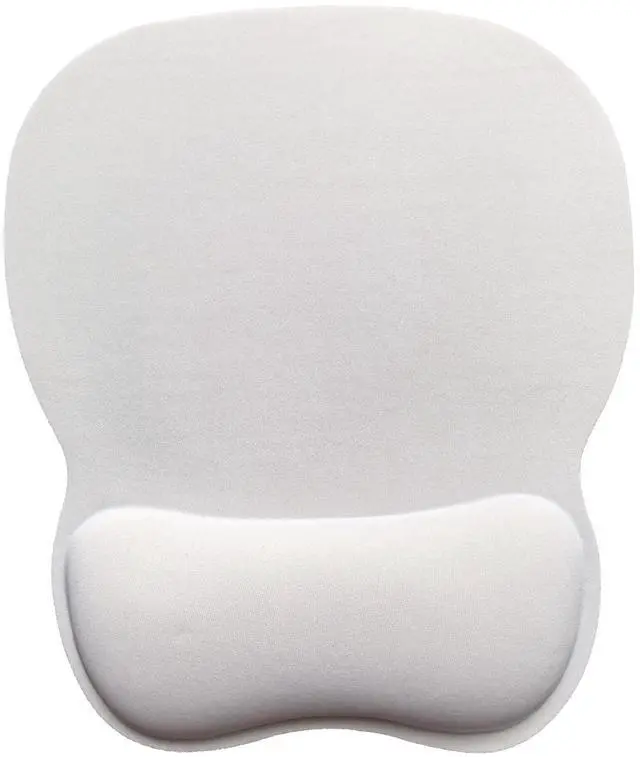 Main image of Pad with Wrist Support, Ergonomic Mousepad with Comfortable Memory Foam Wrist Rest Cushion, Relieve Wrist Pain, Non-Slip Rubber Base Gaming Mice Pad for Home Office Computer Laptop, White