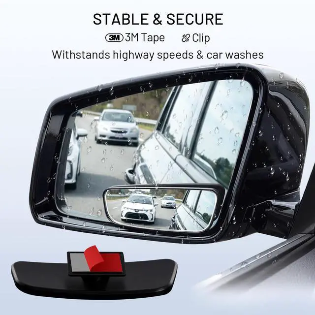 Alt view image 3 of 7 - Blind Spot Mirror, Rectangle Adjustable Car Auxiliary Universal Wide Angle Mirror for Universal Cars (Adhesive, 2pcs)