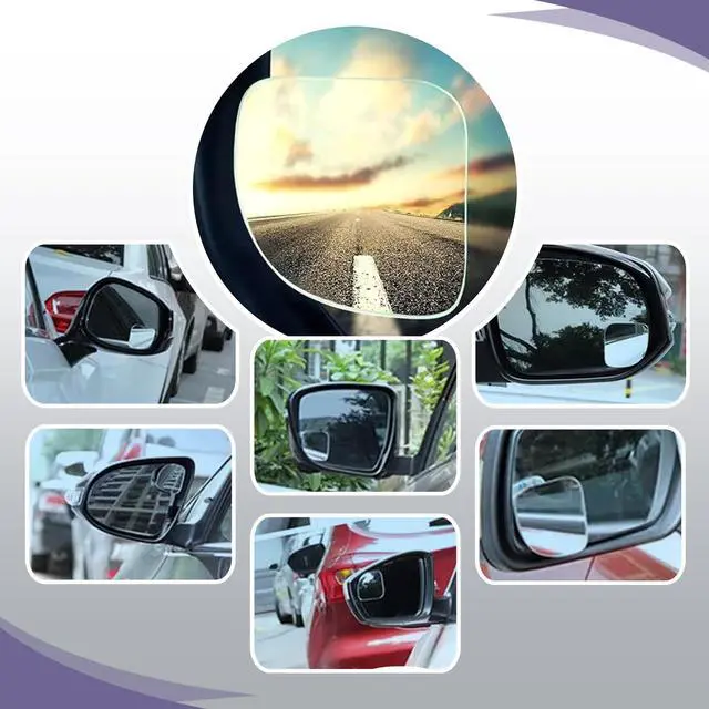 Alt view image 6 of 7 - 2 PCS Fan Shaped Frameless Wide Angle Blind Spot Mirror, Car Blind Spot Mirror, HD Convex Glass Angle Adjustable, Fit for Most Cars (Transparent)