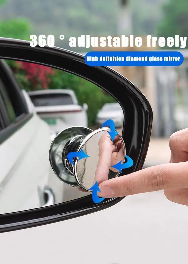 Alt view image 2 of 7 - Blind Spot Mirror Round HD Glass Convex 360° Wide Angle Side Rear View Mirror Exterior Accessories and Interior for Cars SUV and Trucks Pack of 2