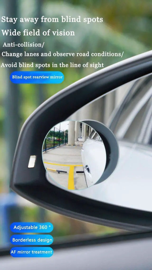 Alt view image 3 of 7 - Blind Spot Mirror Round HD Glass Convex 360° Wide Angle Side Rear View Mirror Exterior Accessories and Interior for Cars SUV and Trucks Pack of 2