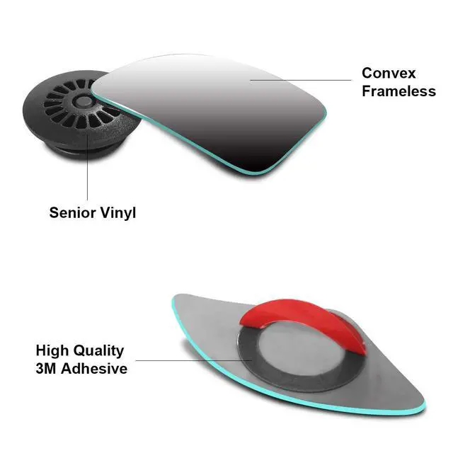 Alt view image 2 of 7 - Rhombus Blind Spot Mirror - 2 Inches HD Glass Frameless Wide Angle Convex Mirror, 360° Adjustable Side Rear View Mirror with 3M Adhesive for Car SUV Truck 2 Pack