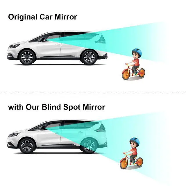Alt view image 4 of 7 - Rhombus Blind Spot Mirror - 2 Inches HD Glass Frameless Wide Angle Convex Mirror, 360° Adjustable Side Rear View Mirror with 3M Adhesive for Car SUV Truck 2 Pack