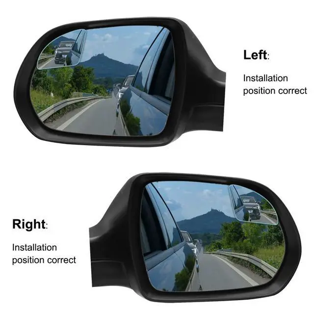 Alt view image 7 of 7 - Rhombus Blind Spot Mirror - 2 Inches HD Glass Frameless Wide Angle Convex Mirror, 360° Adjustable Side Rear View Mirror with 3M Adhesive for Car SUV Truck 2 Pack