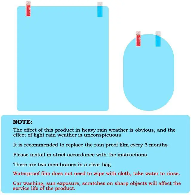 Alt view image 2 of 7 - 16 Pieces Car Side View Waterproof Film, 2 Pcs Blind Spot Mirrors