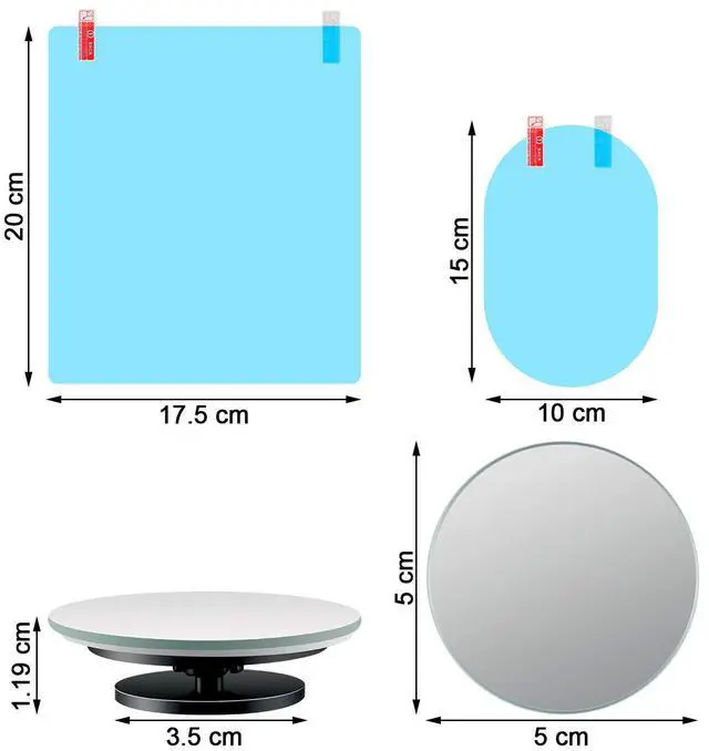 Alt view image 7 of 7 - 16 Pieces Car Side View Waterproof Film, 2 Pcs Blind Spot Mirrors