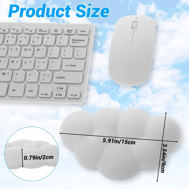 Alt view image 2 of 7 - Cloud Wrist Rest Cushion for Mouse Ergonomic Soft Gel Hand Support Pad Ergonomic Anti-Slip Comfortable Mat Supplies for Office School Home Laptop Computer Mouse