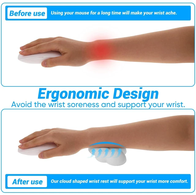 Alt view image 3 of 7 - Cloud Wrist Rest Cushion for Mouse Ergonomic Soft Gel Hand Support Pad Ergonomic Anti-Slip Comfortable Mat Supplies for Office School Home Laptop Computer Mouse