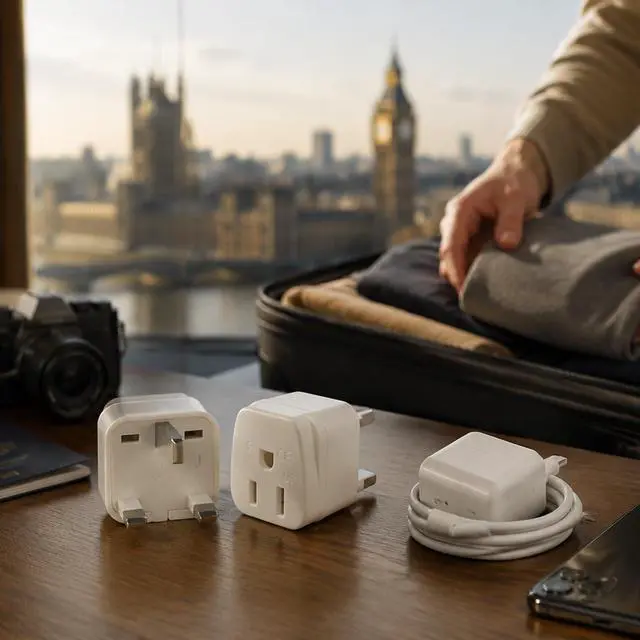 Alt view image 2 of 7 - UK Plug Adapter, 2 Pack Type G Travel Adapter, UK Power Adaptor | UK Travel Plug Adapter for USA Devices, British Power Adapter Compatible with London Hong Kong Singapore Travel