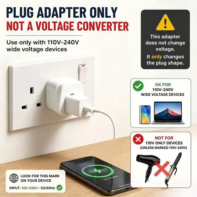 Alt view image 5 of 7 - UK Plug Adapter, 2 Pack Type G Travel Adapter, UK Power Adaptor | UK Travel Plug Adapter for USA Devices, British Power Adapter Compatible with London Hong Kong Singapore Travel