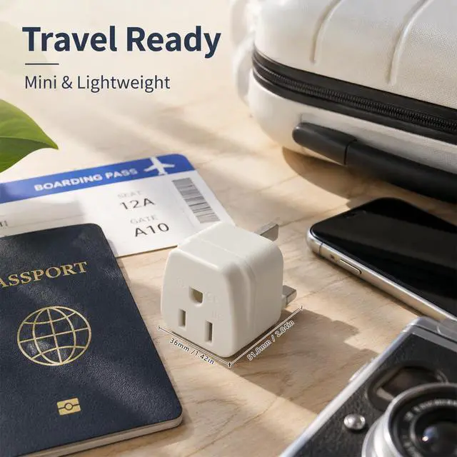 Alt view image 6 of 7 - UK Plug Adapter, 2 Pack Type G Travel Adapter, UK Power Adaptor | UK Travel Plug Adapter for USA Devices, British Power Adapter Compatible with London Hong Kong Singapore Travel