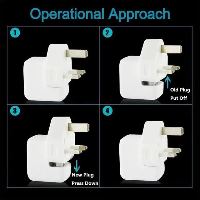 Alt view image 4 of 7 - 3 Prong Mac Duckhead Power Adapter UK Travel Standard Plug Head for MacBook