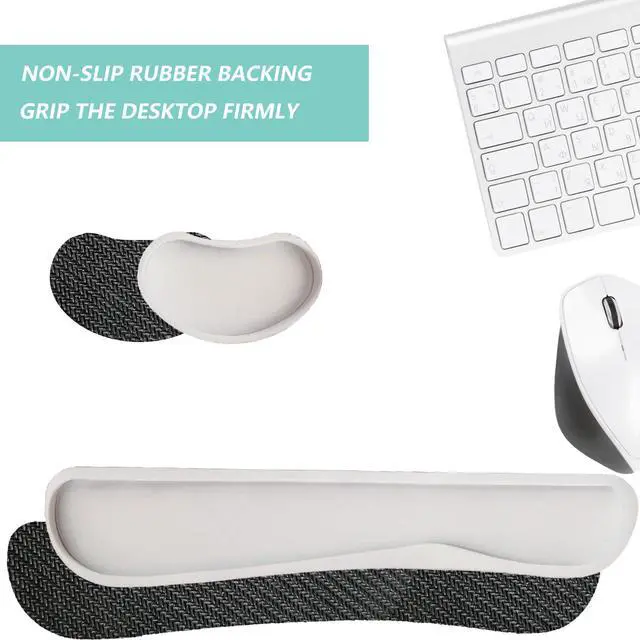 Alt view image 4 of 7 - Wrist Rest Mouse Wrist Support Set, Memory Foam Wrist Rest Pad for Computer Laptop Keyboard Mouse, Ergonomic Wrist Cushion Support for Typing Pain Relief, Gaming Home Office, White