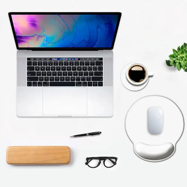 Alt view image 7 of 7 - ErgoComfort Wrist Rest Mouse Pad-Ergonomic Office Mousepad with Wrist Support-Non-Slip,Pink Desk Accessories Mat for Home&Game Decor White