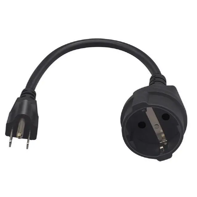 Main image of 5-15P to Euro CEE7/7 Short Power Cord Plug,Toptekits US 3-Prong NEMA5-15P Standard Plug to CEE 7/7 Schuko European Female Socket Power Cord,EU US Plug Adapter, 16AWG,1ft/0.3m (5-15P to Schuko)
