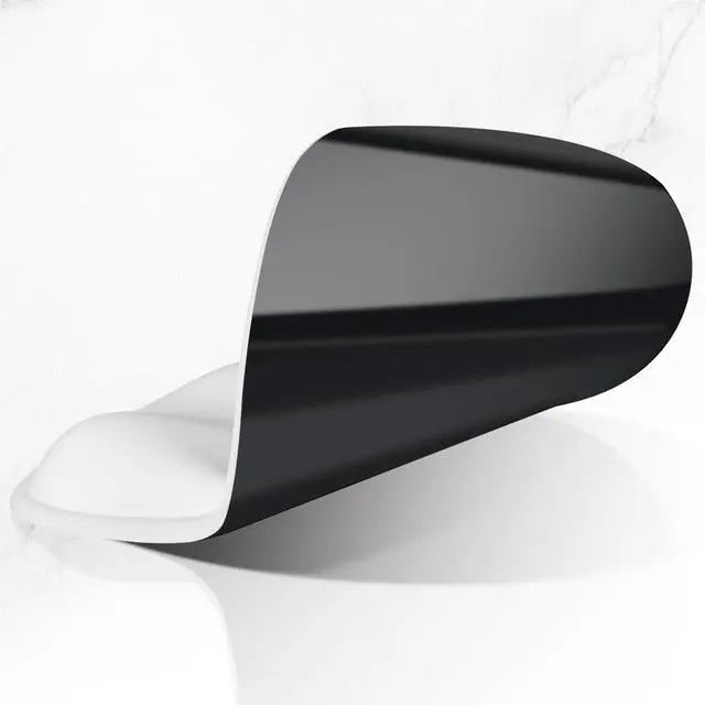 Alt view image 5 of 7 - Ergonomic Mouse Pad with Wider Memory Foam Wrist Rest +17% - Curved Cushion Reduces Pressure 20%, Pain Relief, Non-Slip, Smooth, Cute Colors, 9.85 x 9 in, White