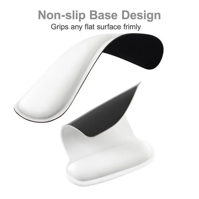 Alt view image 4 of 7 - Wrist Rest Support for Mouse Pad & Keyboard Set, White | Ergonomic Mousepad Non-Slip Base Home/Office Pain Relief & Easy Typing Cushion with Neoprene Cloth & Raised Memory Foam