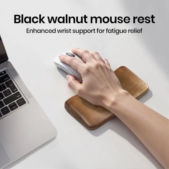 Alt view image 4 of 7 - Mouse Wrist Rest for One-Hand Gaming Keypad, Ergonomic Walnut Rest | Ergonomic Design for Wrist Pain Relief, Easy to Clean and Smooth No Odor, Support Wrist to Coding Typing and Playing