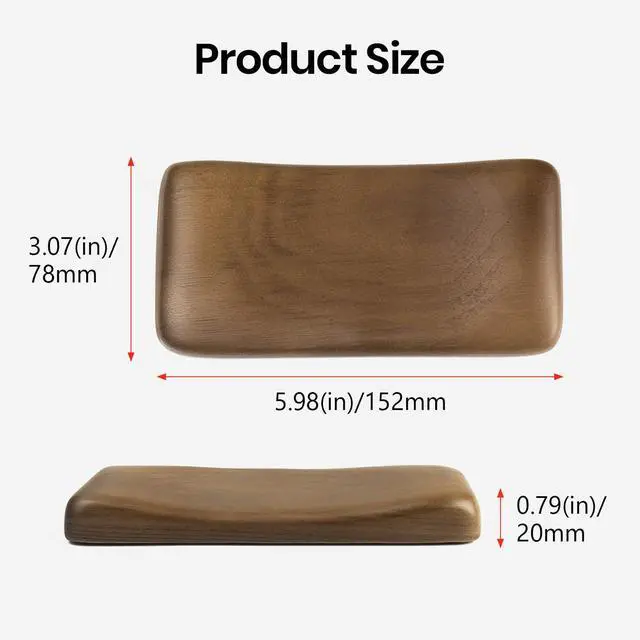 Alt view image 6 of 7 - Mouse Wrist Rest for One-Hand Gaming Keypad, Ergonomic Walnut Rest | Ergonomic Design for Wrist Pain Relief, Easy to Clean and Smooth No Odor, Support Wrist to Coding Typing and Playing