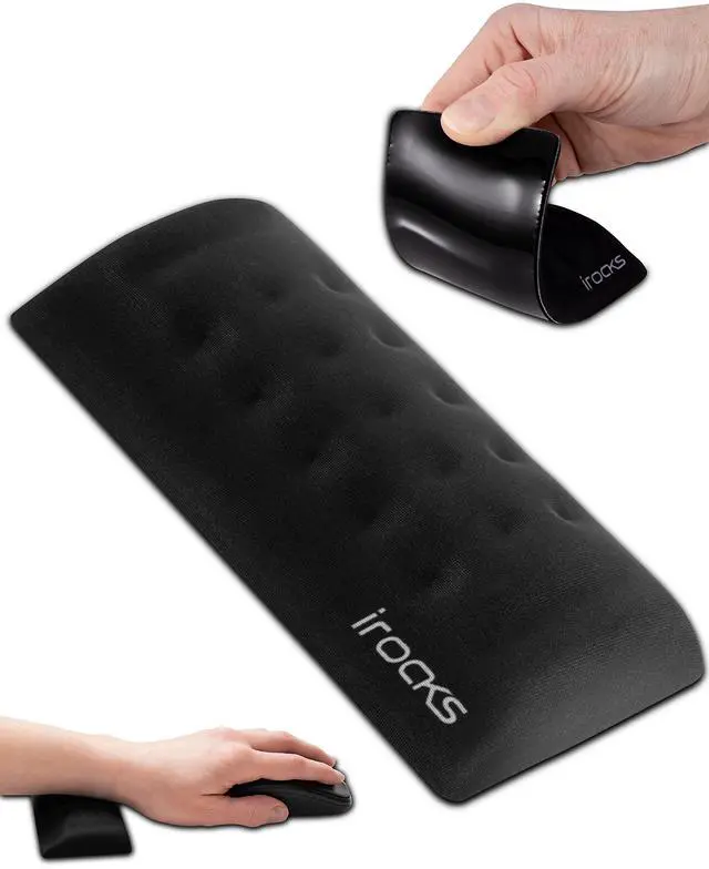 Main image of Memory Foam Mouse Wrist Rest - Pain-Reducing Wrist Rest for Mouse - Non-Slip Rubber Base Wrist Rest - Cooling Mouse Wrist Support for Long Hours of Work, Studying, Gaming (Black)