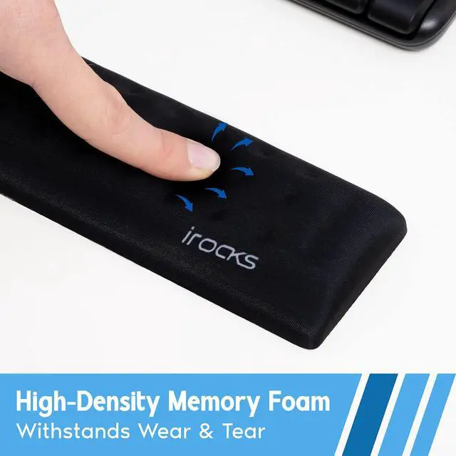 Alt view image 6 of 7 - Memory Foam Mouse Wrist Rest - Pain-Reducing Wrist Rest for Mouse - Non-Slip Rubber Base Wrist Rest - Cooling Mouse Wrist Support for Long Hours of Work, Studying, Gaming (Black)