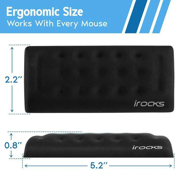 Alt view image 7 of 7 - Memory Foam Mouse Wrist Rest - Pain-Reducing Wrist Rest for Mouse - Non-Slip Rubber Base Wrist Rest - Cooling Mouse Wrist Support for Long Hours of Work, Studying, Gaming (Black)
