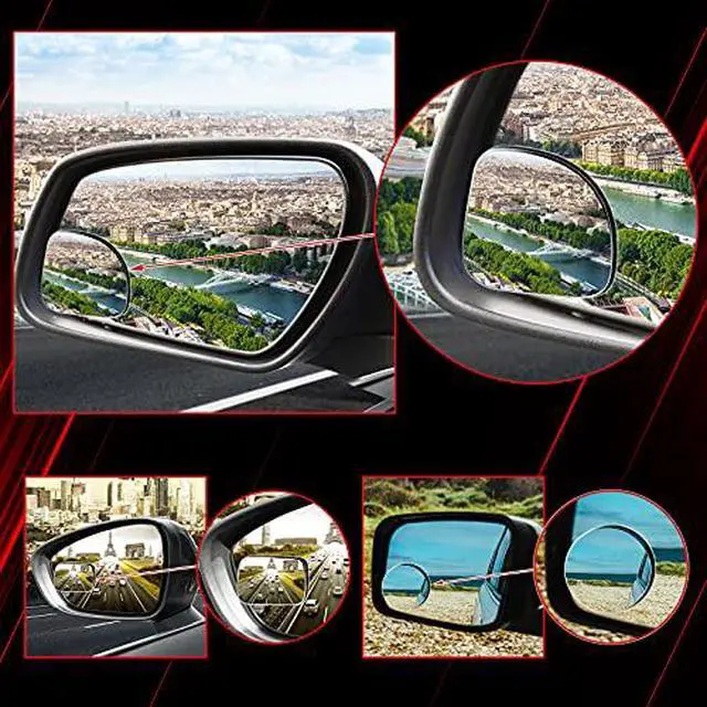 Alt view image 3 of 7 - 6 Pcs Blind Spot Mirror 360° Adjustable High Definition Glass Frameless Convex Side Mirror Blindspot Wide Angle Rear View Mirrors for Suvs Trucks Car Accessories(Fan, Round, Rectangle Shape)