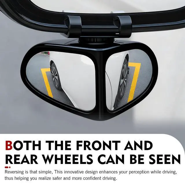 Alt view image 7 of 7 - 2 PCS Car Blind Spot Mirrors, Dual-sided Wide Angle Rearview Auxiliary with 360 Degree Adjustment, ABS Anti-collision Housing and HD Glass Design, Snap-on and Adhesive Mounting Mirror (Black)