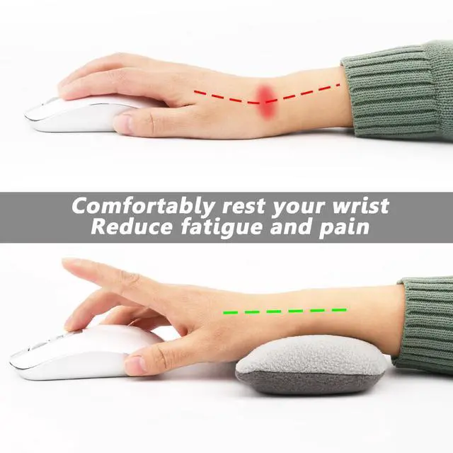 Alt view image 4 of 7 - Wrist Rest Bean Bag, Ergonomic Mouse Support Pad Filled Ergo Beads for Computer, Laptop, PC Gaming (Gray)