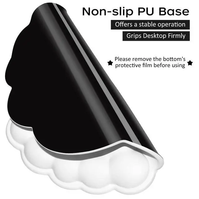 Alt view image 4 of 7 - Ergonomic Cloud Mouse Pad & Keyboard Wrist Rest & Cup Pad, White | Cute Cloud Shape, Comfortable Memory Foam Cushioning for Pain Relief, Smooth and Durable Leather Surface, Non-Slip PU Base
