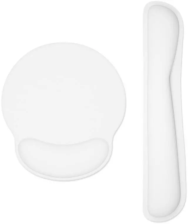 Main image of Keyboard Wrist Rest and Mouse Pad with Wrist Support, Memory Foam Cushion for Keyboard and Mouse Set, Ergonomic Desktop Pad Rests with Non Slip Base for Easy Typing & Pain Relief, Ivory White