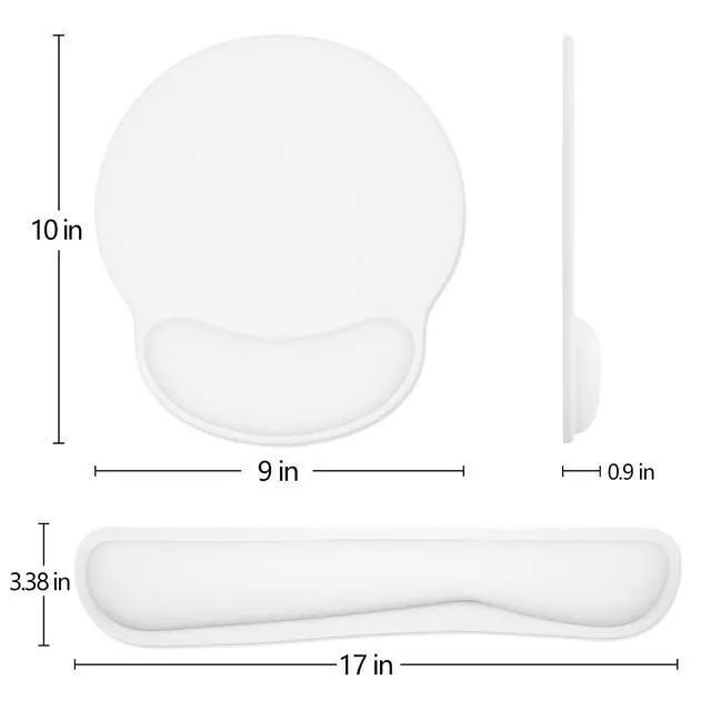 Alt view image 6 of 6 - Keyboard Wrist Rest and Mouse Pad with Wrist Support, Memory Foam Cushion for Keyboard and Mouse Set, Ergonomic Desktop Pad Rests with Non Slip Base for Easy Typing & Pain Relief, Ivory White