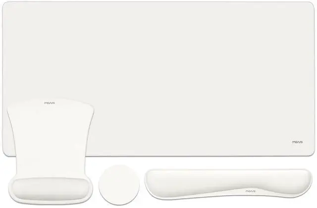 Main image of Keyboard Mouse Pad Set, Large Gaming Mousepad&Keyboard Wrist Rest | Mouse Wrist Rest&Coaster, Ergonomic Non-Slip Mousepad&Easy Typing Cushion with Memory Foam for Home Office, Pearl White