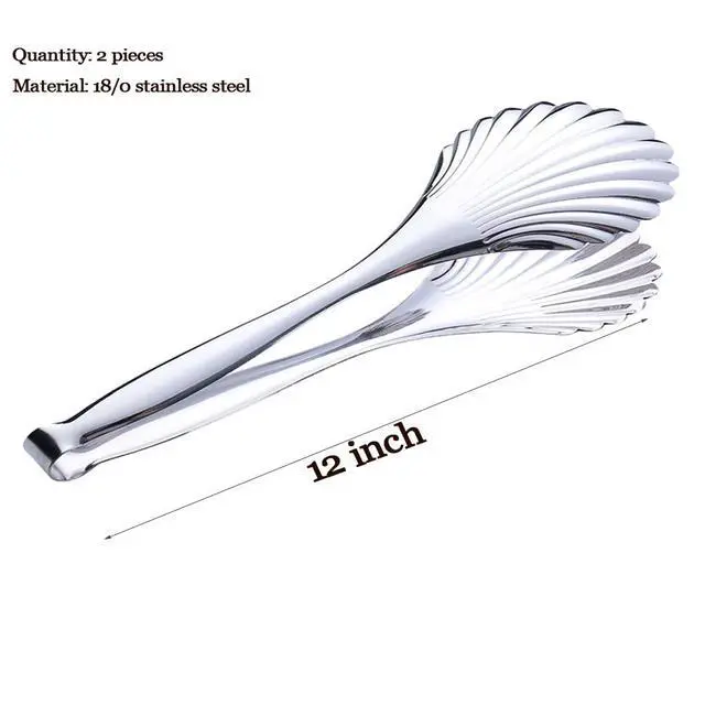 Alt view image 2 of 7 - Buffet Cooking Serving Tongs, 12 inch Kirsite Catering Chef Food Salad BBQ Serving Utensils, Set of 2(stainless steel) (Stainless Steel)