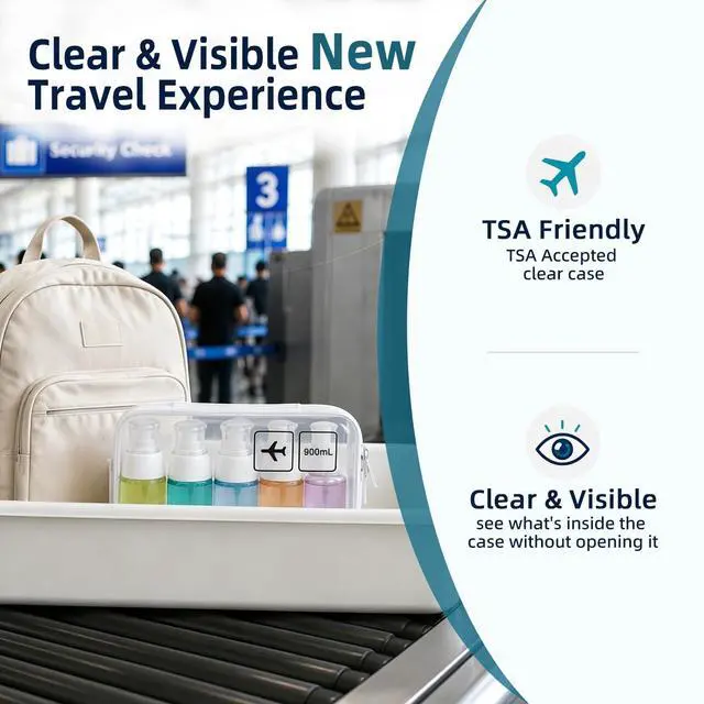 Alt view image 4 of 7 - 4 Sizes Clear Hard Shell Zipper Case, TSA Accepted Travel Bags | Clear Organizer Bags for Toiletries, Splash-proof Toiletry Containers, Clear Zipper Pouches, Organizer Bags for Toiletries