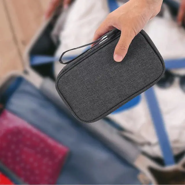 Alt view image 3 of 7 - Electronic Organizer Travel USB Cable Accessories Case Bag, Waterproof Electronics Accessories Bag Organizer Case for USB, Cable, Cord, Charger, Phone, Power Bank, Earphone (Dark Gray)
