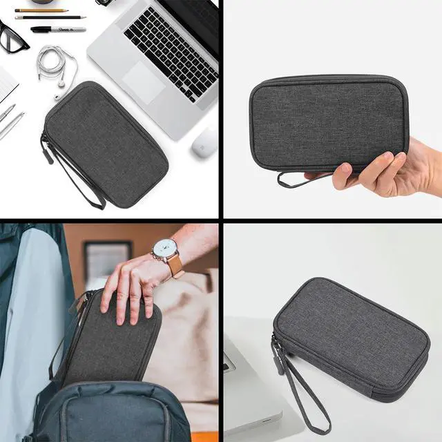Alt view image 6 of 7 - Electronic Organizer Travel USB Cable Accessories Case Bag, Waterproof Electronics Accessories Bag Organizer Case for USB, Cable, Cord, Charger, Phone, Power Bank, Earphone (Dark Gray)