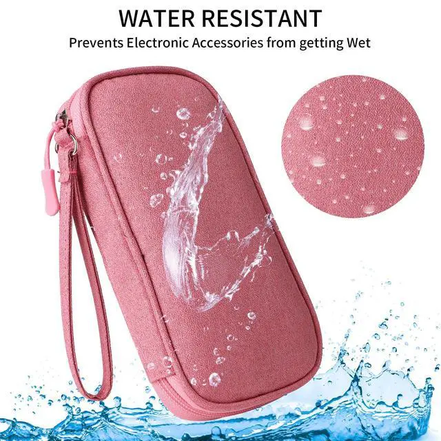 Alt view image 4 of 6 - Pink Universal Cable Organizer - Electronics Accessories Bag for Charger, Phone, Memory Card & Travel Gadgets