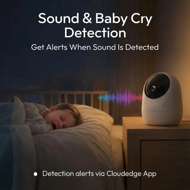 Alt view image 3 of 7 - 2Pack Indoor Security Camera 5G/2.4 GHz Wi-Fi, Baby & Pet Monitor | 360° PTZ, Motion Detection & Tracking,Human/Motion/Sound Detection,2-Way Talk, Night Vision, Works/Alexa,SD/Cloud