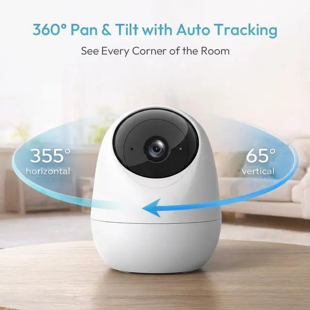 Alt view image 6 of 7 - 2Pack Indoor Security Camera 5G/2.4 GHz Wi-Fi, Baby & Pet Monitor | 360° PTZ, Motion Detection & Tracking,Human/Motion/Sound Detection,2-Way Talk, Night Vision, Works/Alexa,SD/Cloud