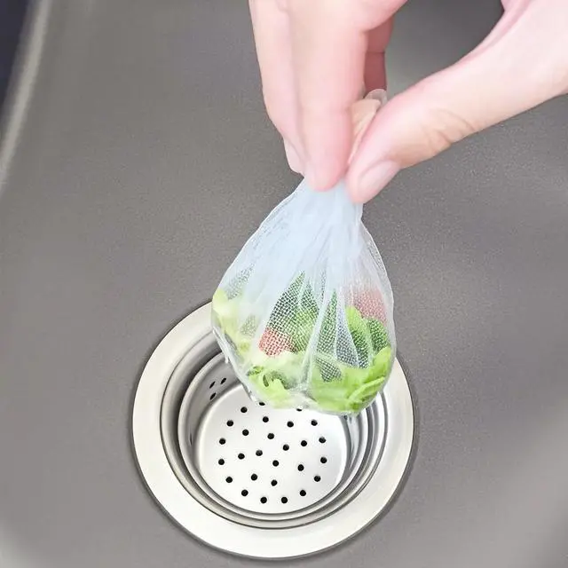 Alt view image 7 of 7 - 200 PCS Kitchen Disposable Mesh Sink Strainer Bags, Anti-Clogging Drain Filters for Collecting Food Waste & Garbage, Fits Most Kitchen Sink Strainers with PP Storage Box