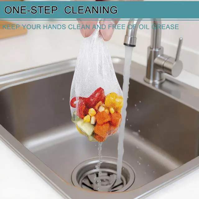 Alt view image 4 of 6 - Disposable Kitchen Sink Strainer Mesh Bag, 400PCS Bath Sink Strainers | Ultra-Fine Elastic Anti-Clogging Drain Filter Net, Universal for Bath, Food Waste Debris Catcher, Drain Cover Strainer Bag