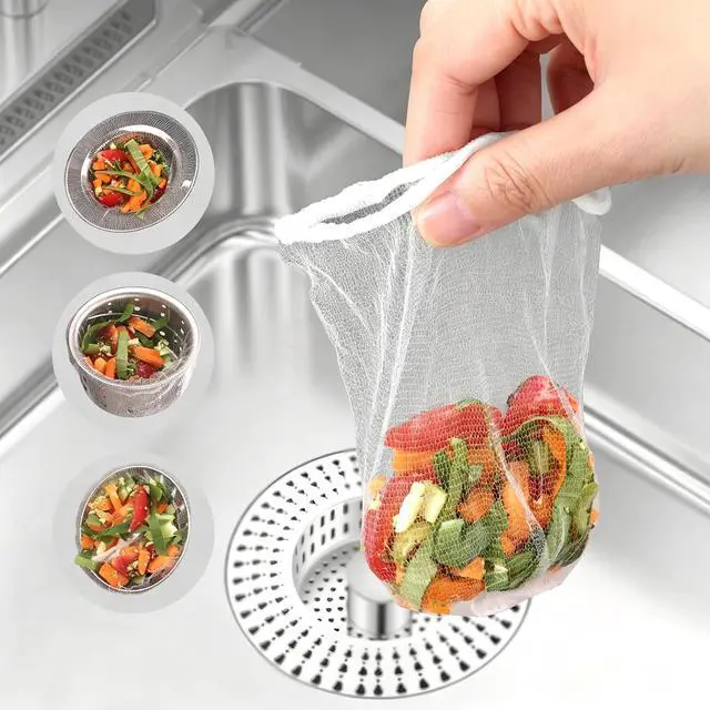 Main image of 250 PCS Kitchen Sink Strainer Mesh Bag, Sink Drain Nets for Sourdough | Sourdough Drain Catcher, Mesh Sink Filter Pouches, Disposable Drain Covers for Food Waste Collection